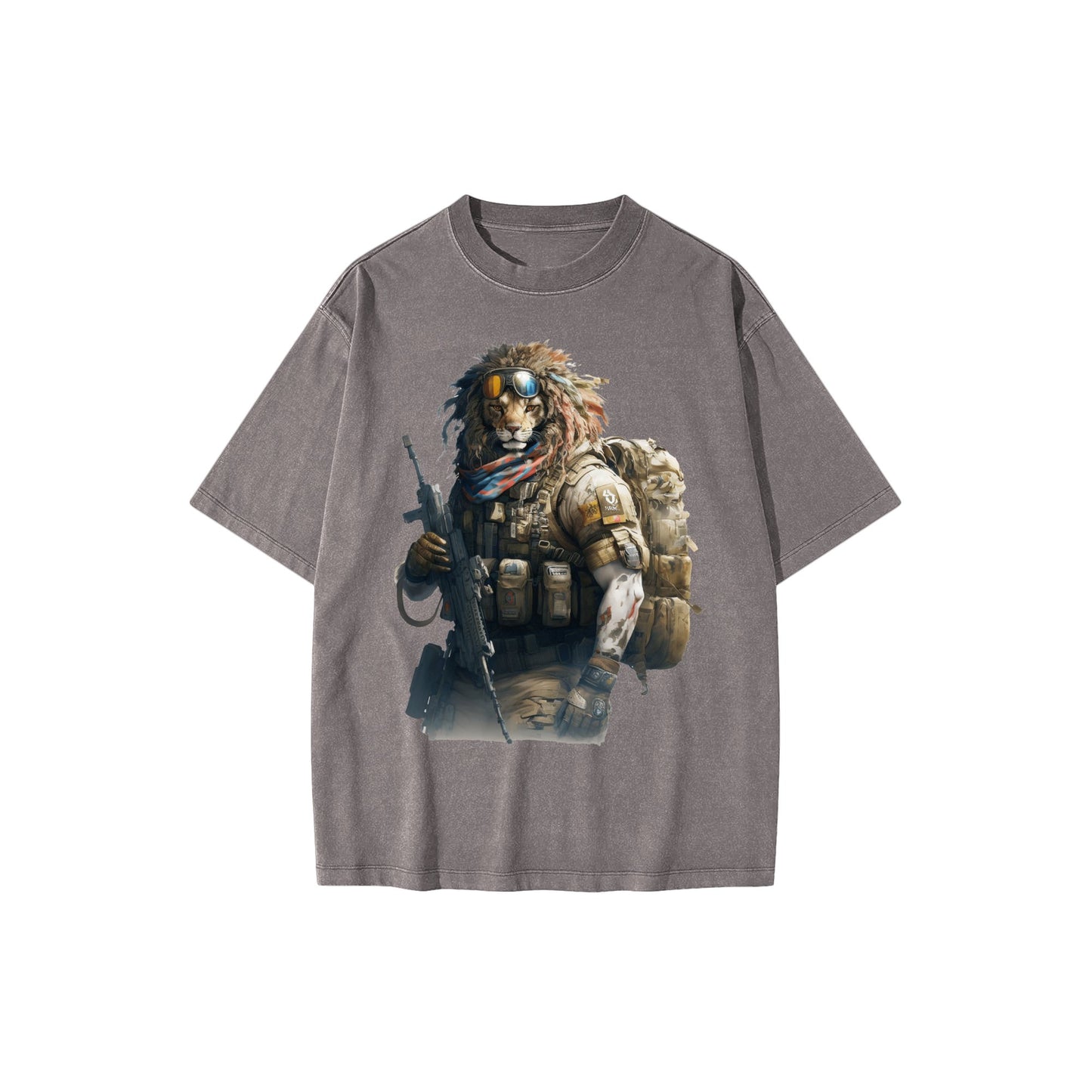 lion-warrior_-unique-hybrid-character-with-backpack-and-gun - Front