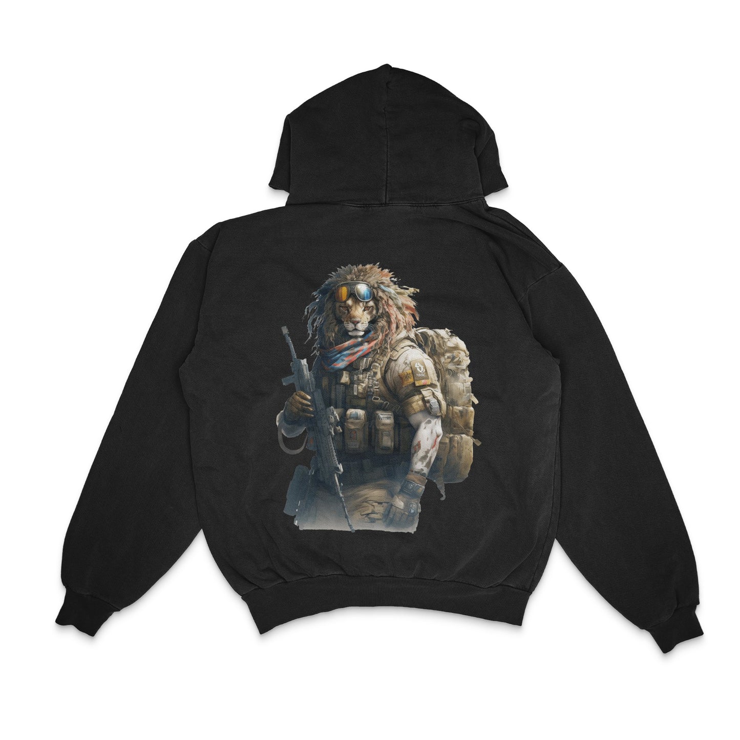 lion-warrior_-unique-hybrid-character-with-backpack-and-gun - Back