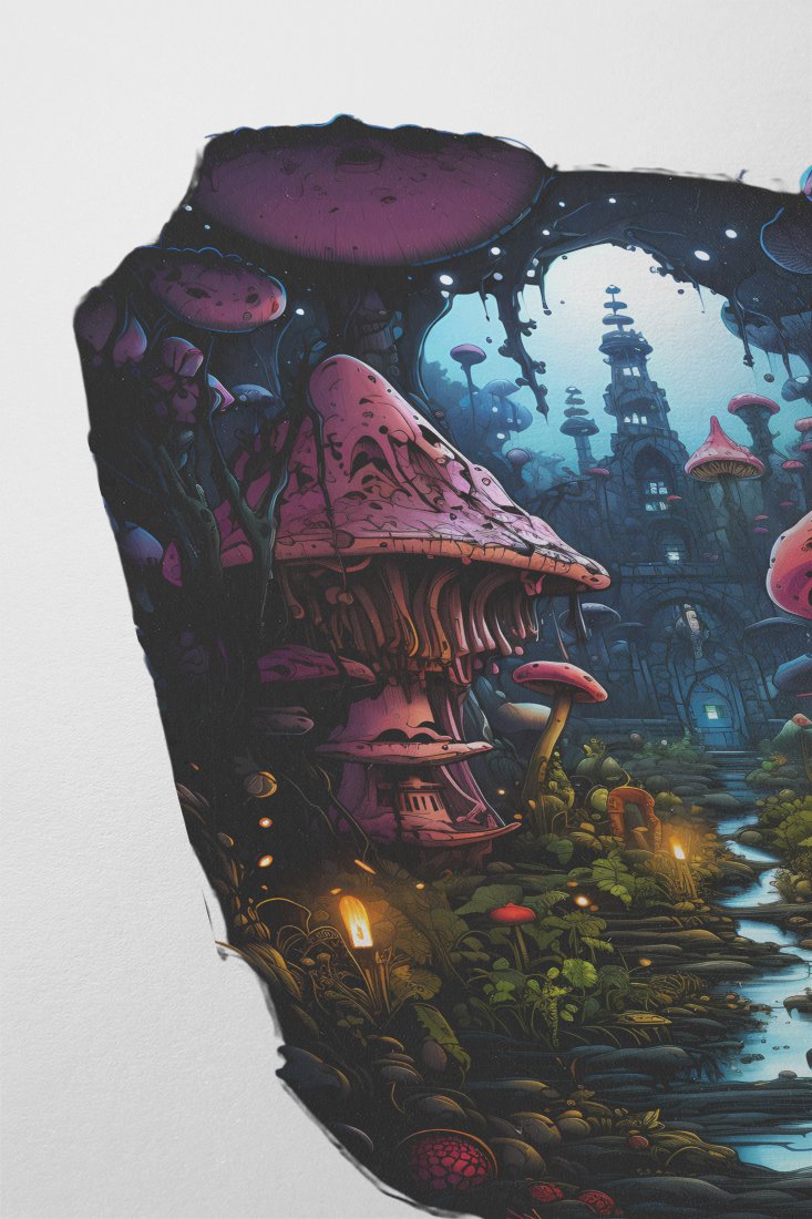 neon mushroom kingdom_ dark waters and abundant fungi_MVT1o4 - Image 2