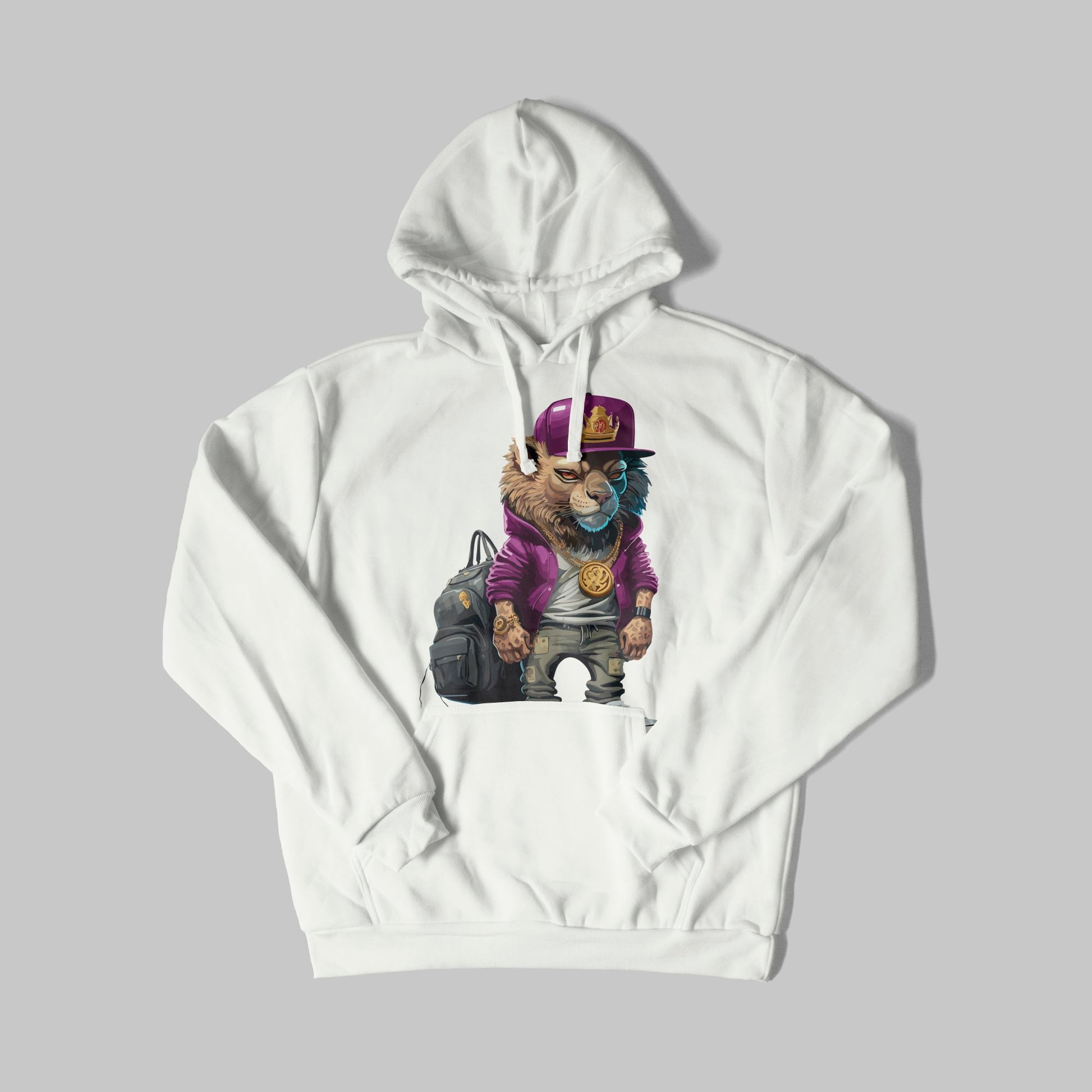 intense-gangster-lion_-purple-hoodie-&-gold-chain - Image 4