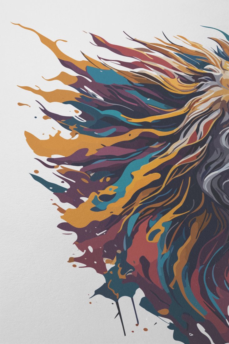 vibrant-abstract-lion-painting_-majestic-roaring-mane-in-blue-&-colors - Image 2