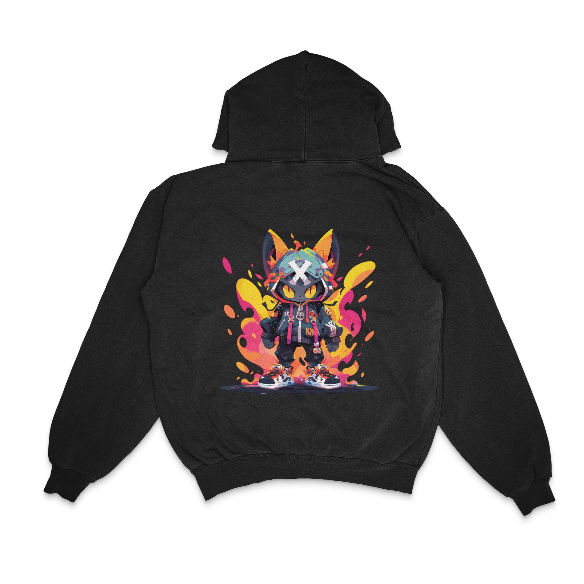 kidrobot cartoon cat hypebeast hoodie & sneakers outfit_7qSdiz - Back