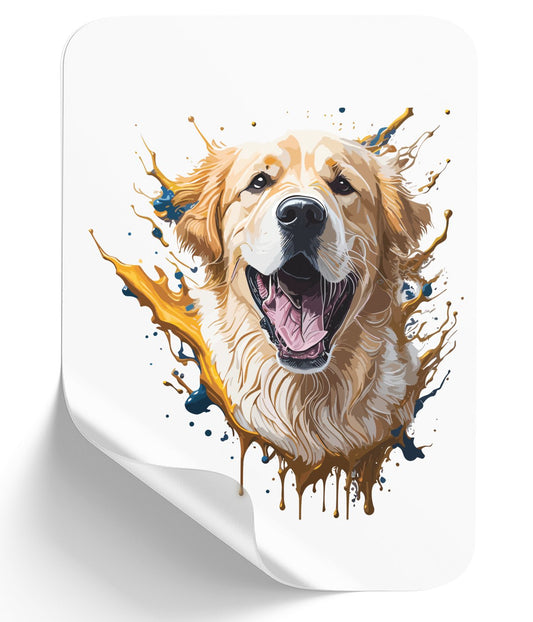 joyful-golden-retriever_-a-playful-painting-of-a-smiling-dog - DTF Single Peel WB