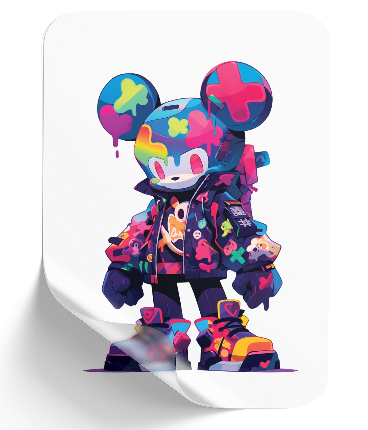 mickey-mouse-robot-character-in-colorful-jacket-vibrant-cartoon-art - DTF Single Peel WB