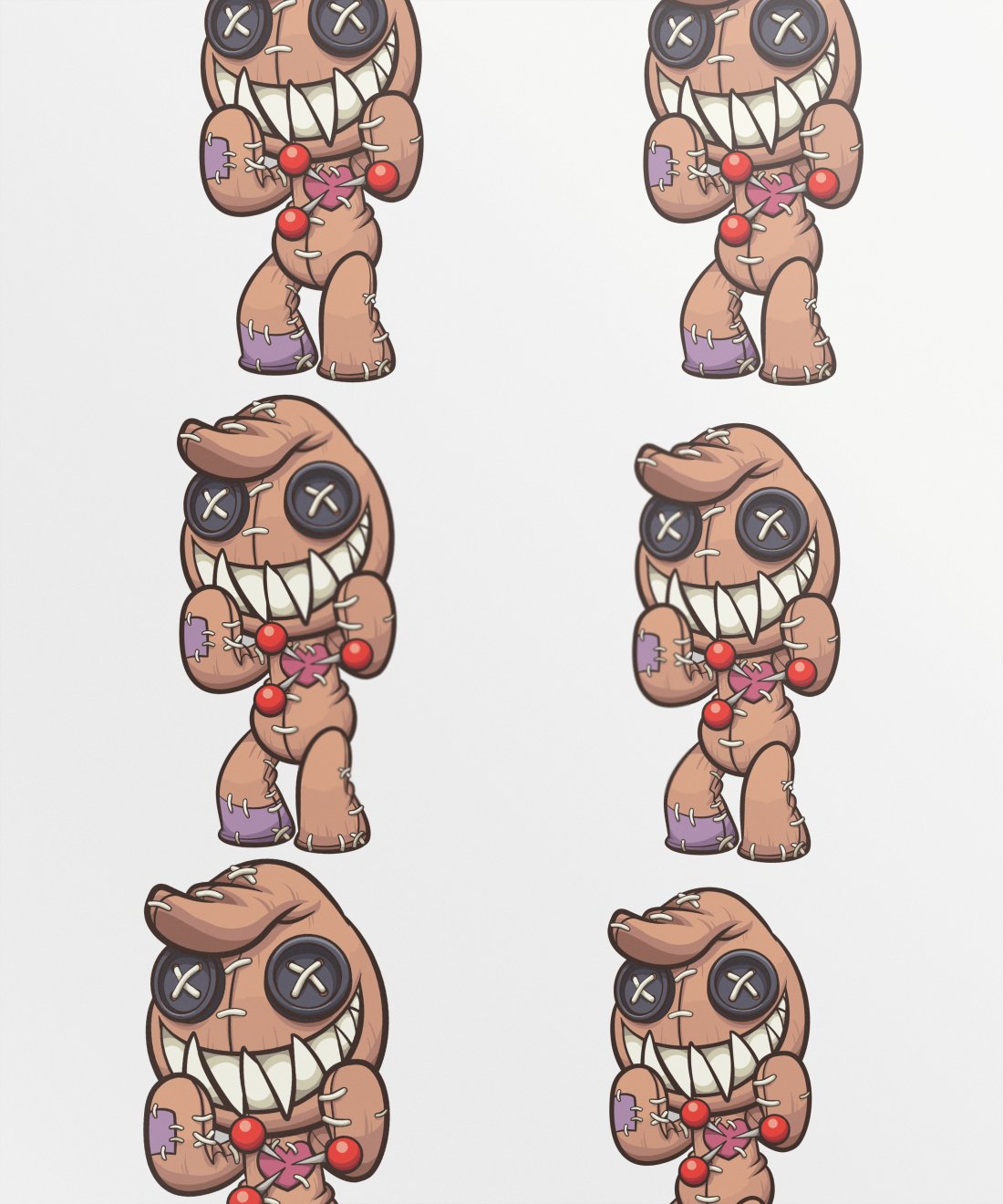 scary-teddy-ragdoll-with-heart-shaped-mouth-and-playful-scissors - Image 1