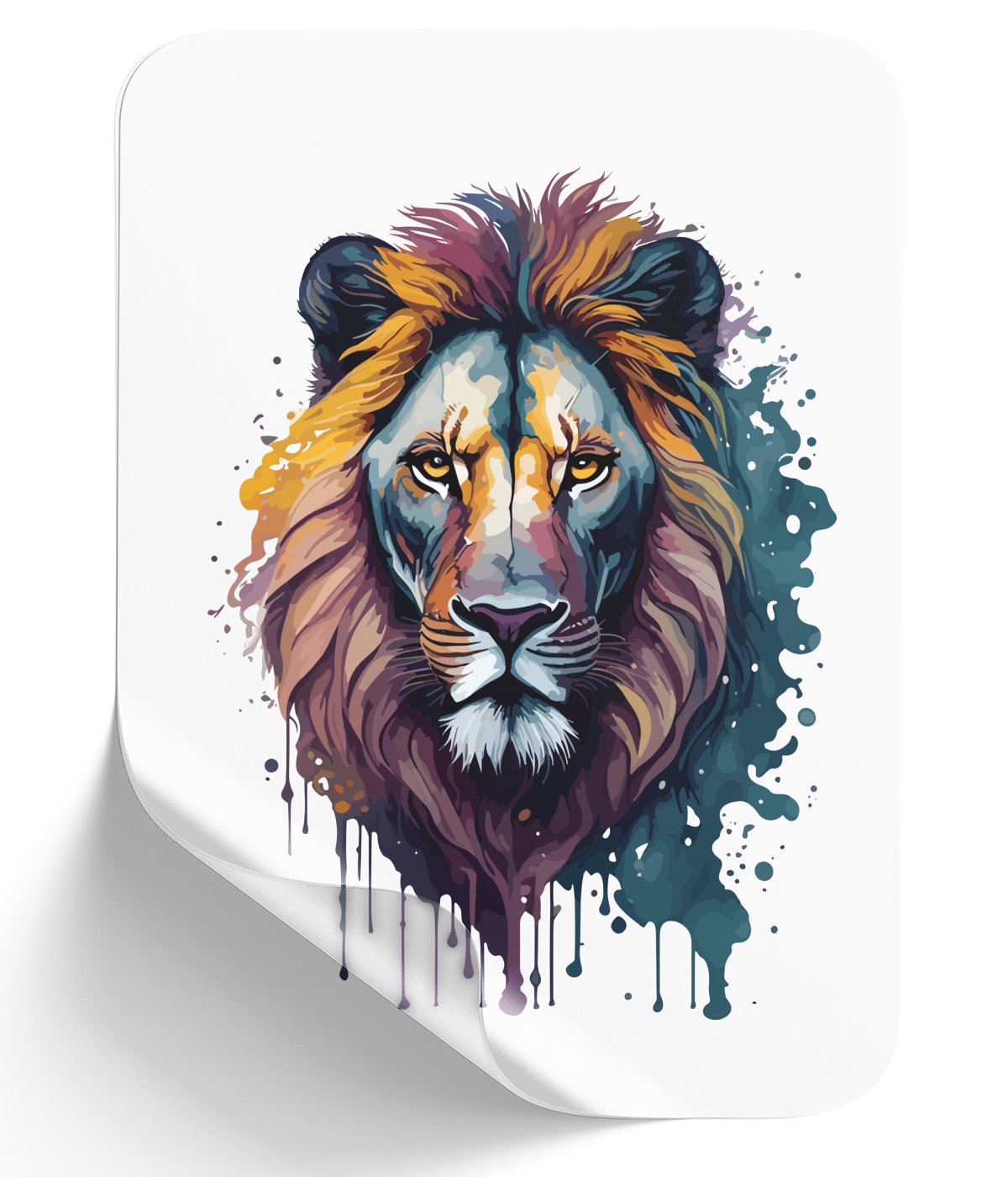 lions-drip_-colorful-and-vibrant-artwork-of-a-majestic-king - DTF Single Peel WB