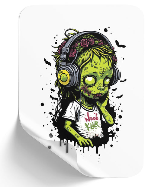 zombie-gamer-gal_-undead-melodies-with-multiple-devices - DTF Single Peel WB