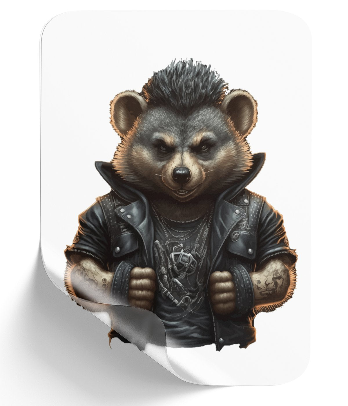 tough-bear-leather-clad-biker-with-attitude - DTF Single Peel WB
