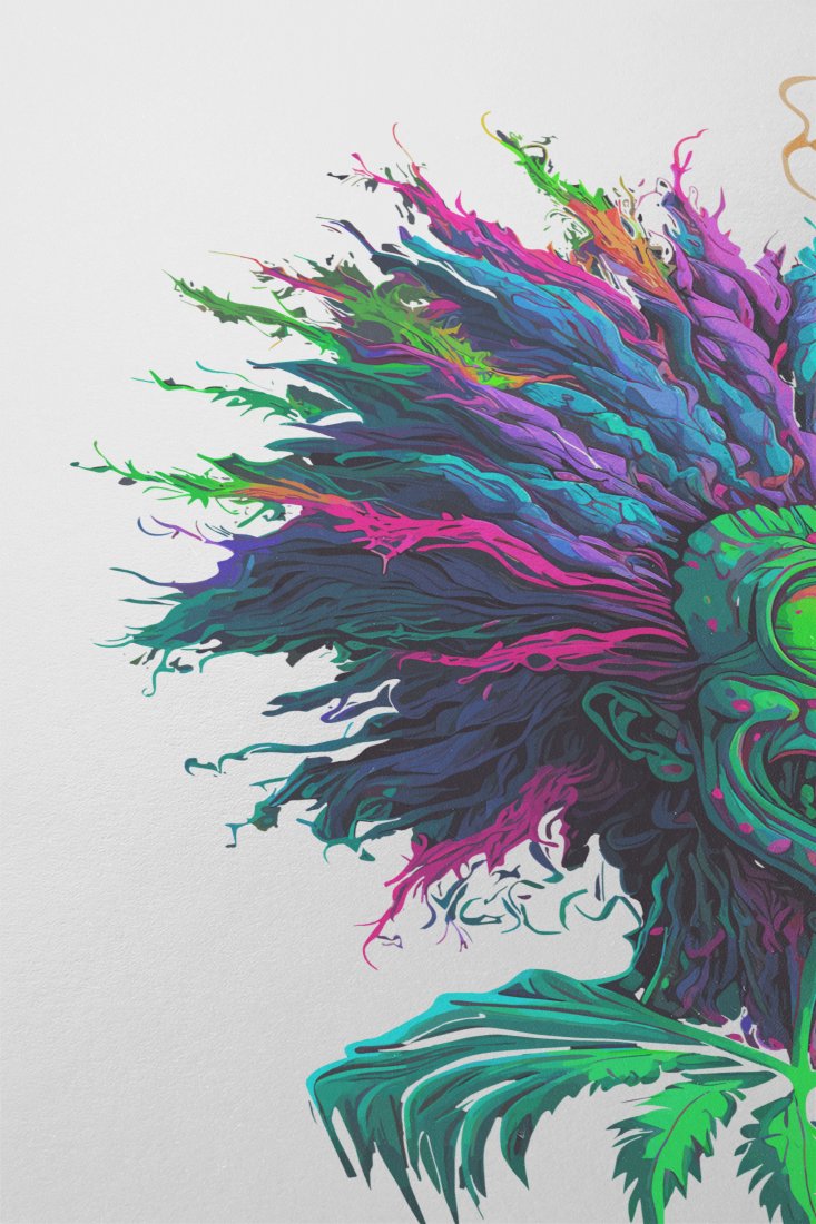 vibrant-skeleton-monster-portrait-with-wild-hairstyle-in-psychedelic-colors - Image 2