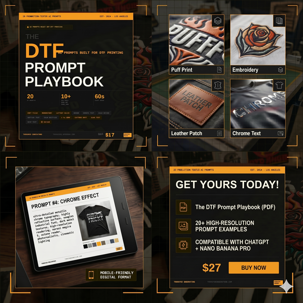 Transfer Complete Prompt DTF Prompt Playbook — 20 AI Prompts for Print-Ready DTF Transfers ...