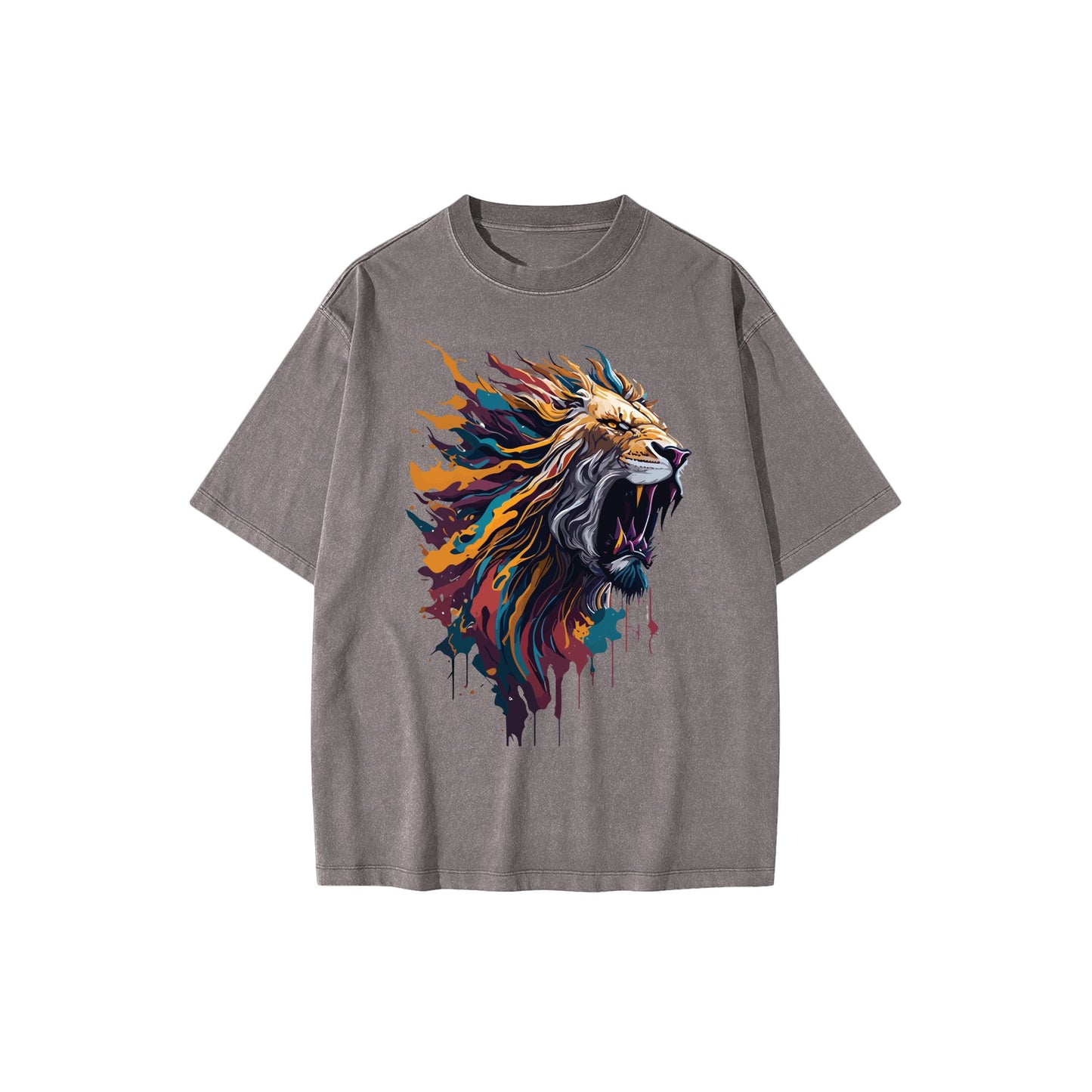 vibrant-abstract-lion-painting_-majestic-roaring-mane-in-blue-&-colors - Front