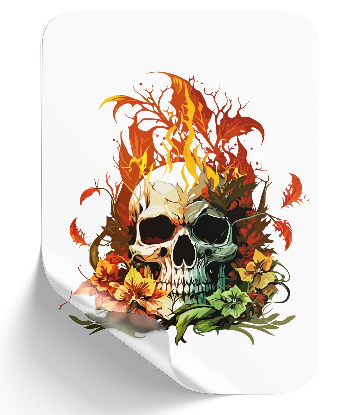 skull-flowers_-a-vibrant-celebration-of-life-and-nature - DTF Single Peel WB