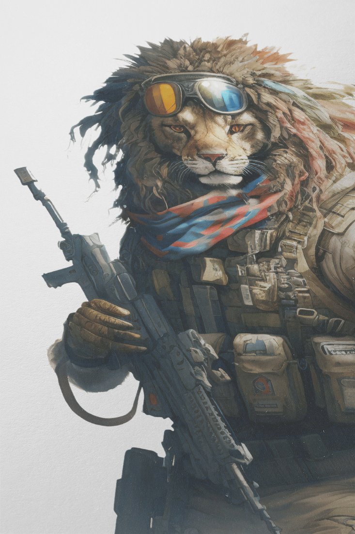 lion-warrior_-unique-hybrid-character-with-backpack-and-gun - Image 2