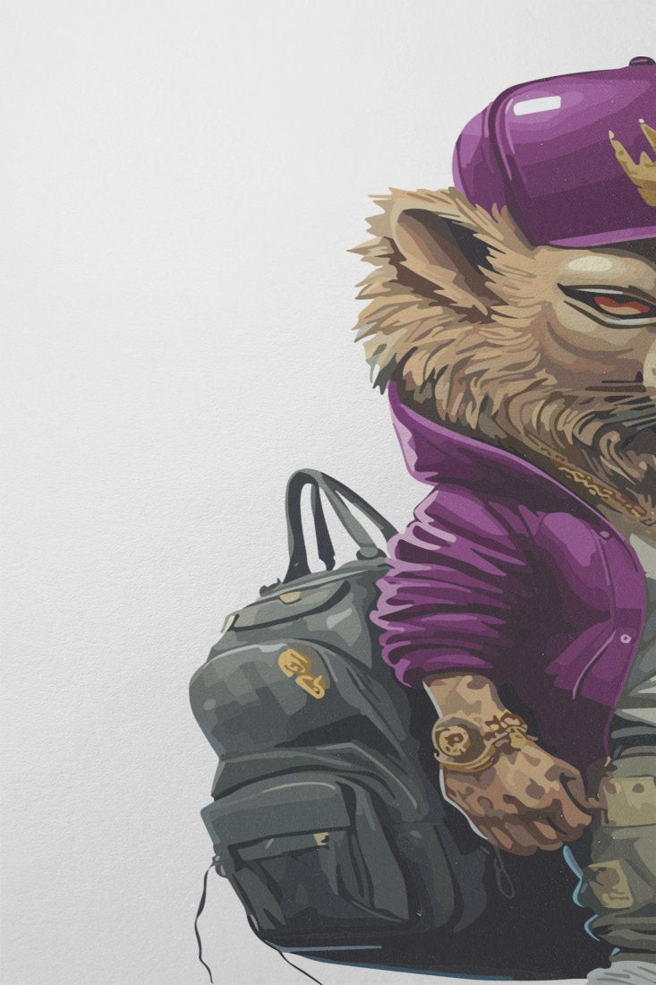 intense-gangster-lion_-purple-hoodie-&-gold-chain - Image 2