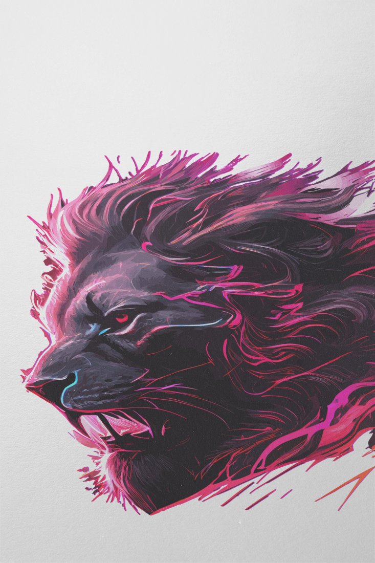 vibrant-lion-portrait-with-colorful-digital-illustration - Image 2