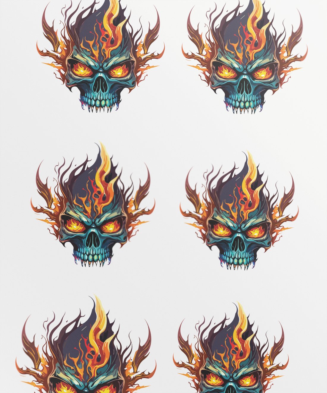menacing-blue-skull-in-fiery-comic-book-style - Image 1