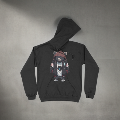 Anime-Inspired Black Bear Hoodie